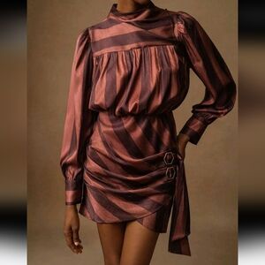 Women's Stand Collar Short Dress With Buckle Fall Cloth For Women